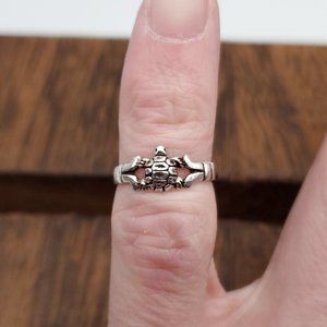 Size 3 925 Sterling Silver Simple Adorable Turtle Toe Ring